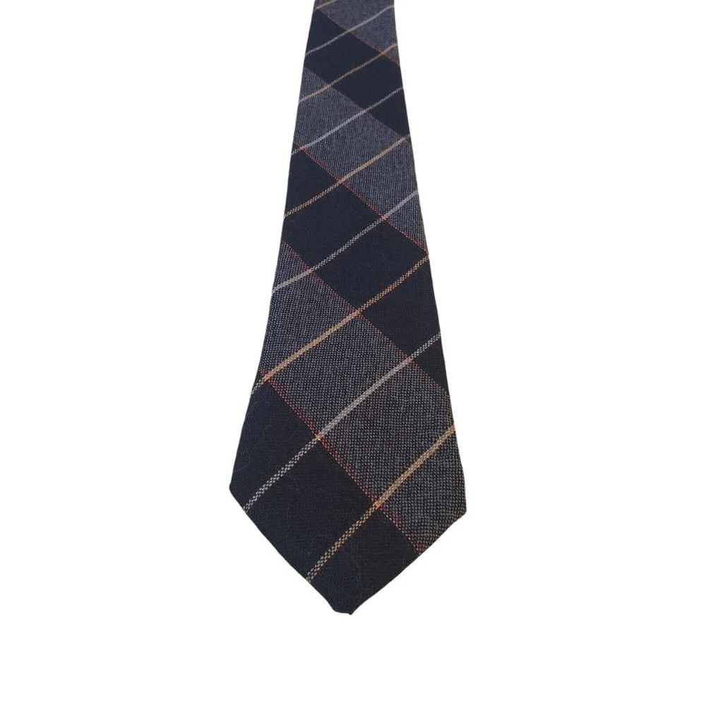 Cambridge Classics‎ Plaid Neck Tie Mens Navy 100% Lambs wool Woven in Scotland